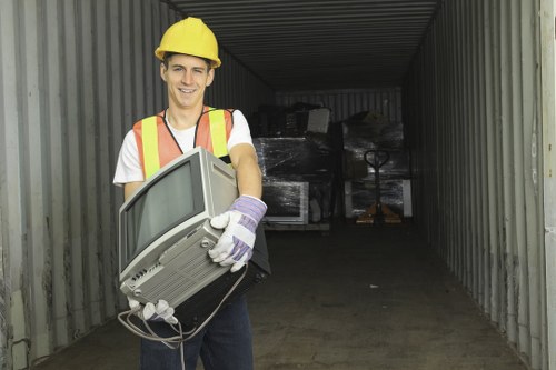 Professional team clearing furniture